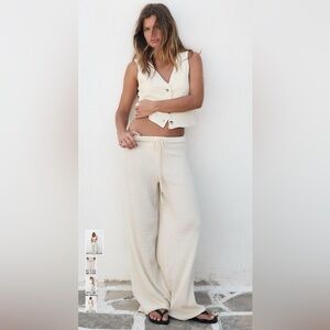 Zara Textured Straight Leg Pants